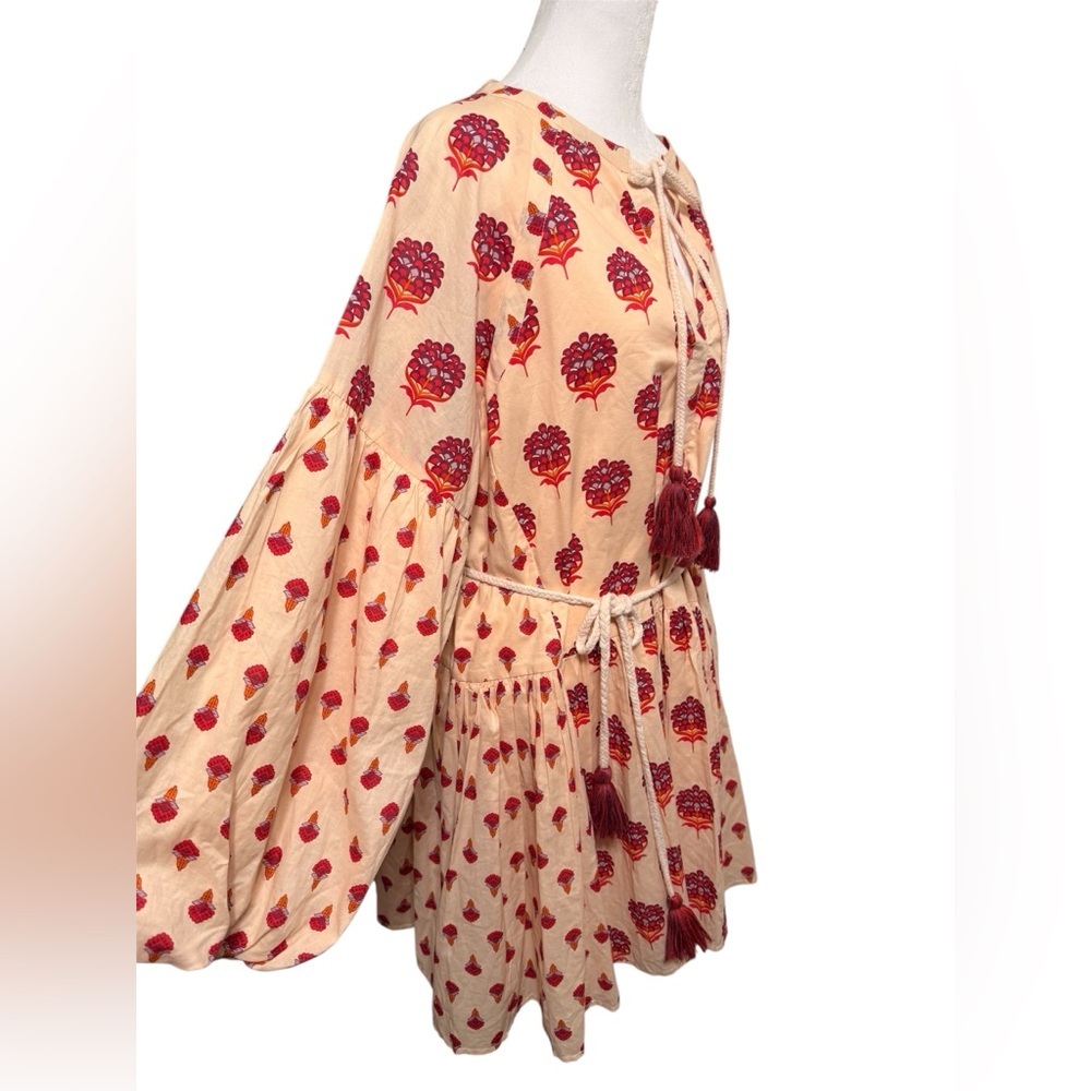 Avec Les Filles, Boho Mini Dress with Balloon Sleeves, Size 10 NWT - Picture 5 of 8